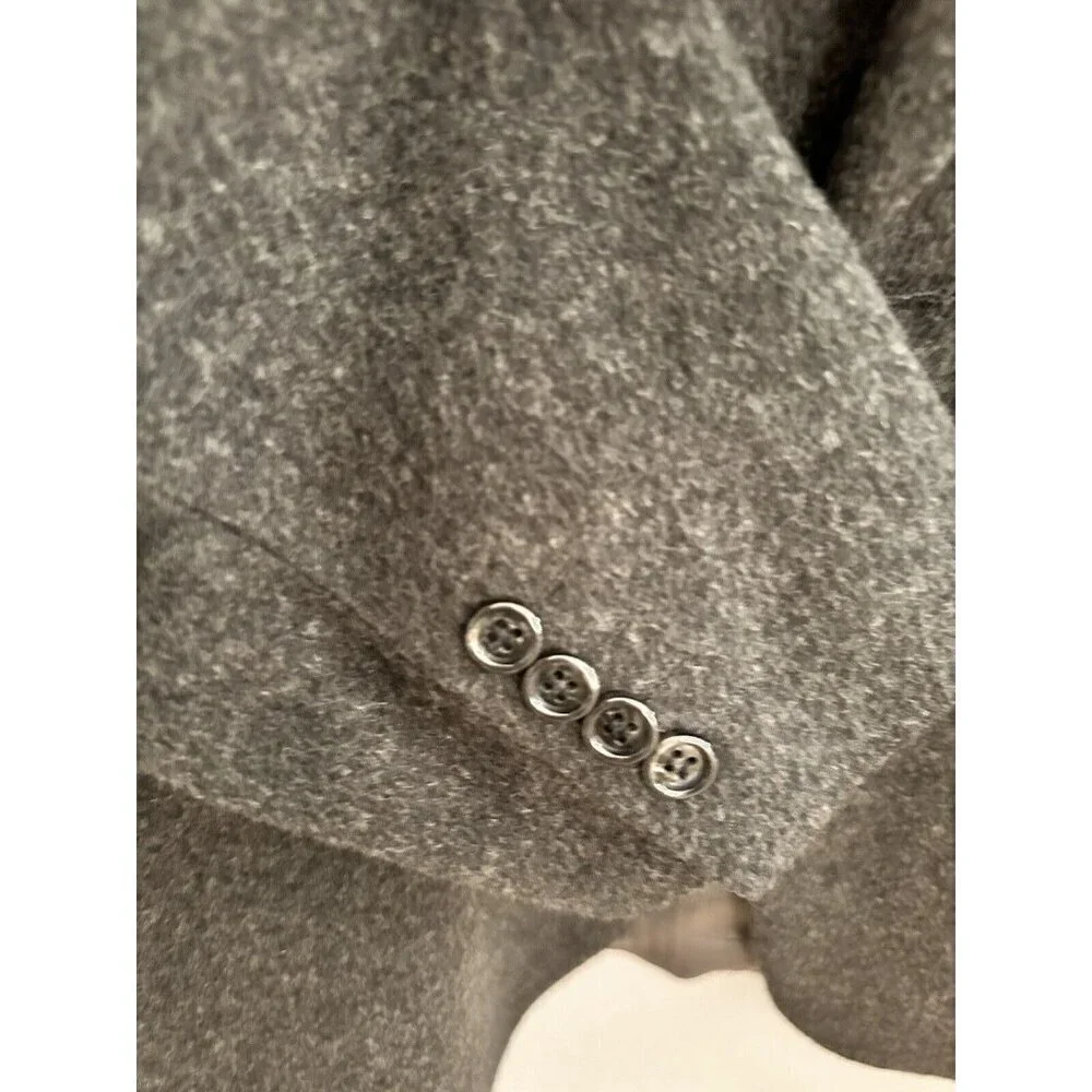 Embassy Square Blazer 40R Grey 2 Button Single Vent Lined 100% Camel Hair Preppy